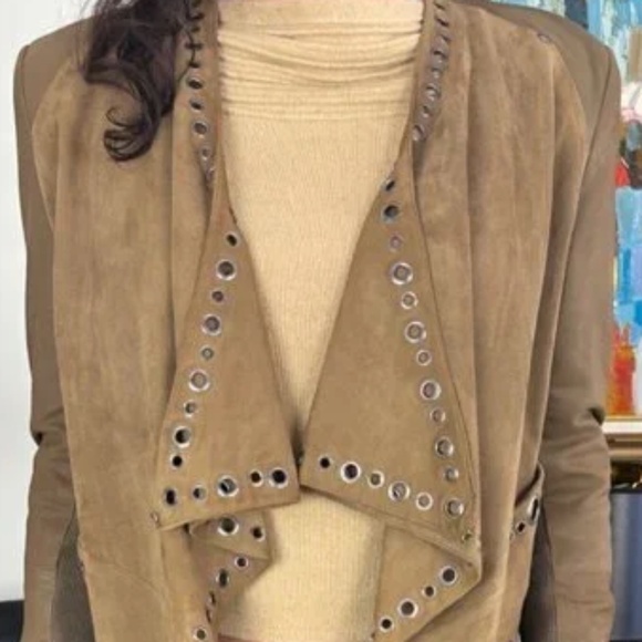 Neiman Marcus Exclusive Suede Leather Jacket - Picture 1 of 6